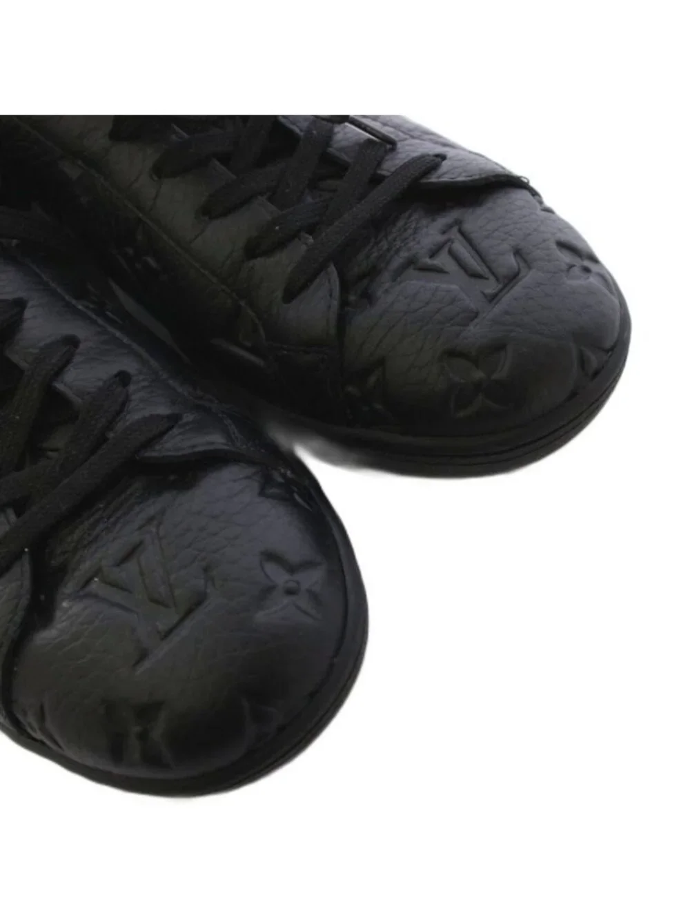 Louis Vuitton Luxembourg Line Monogram Eclipse Sneakers Shoes Leather 7 Black YT - Picture 3 of 8